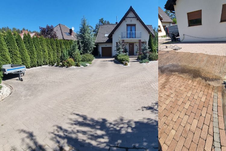 Czyszczenie i impregnacja podjazdu z kamienia