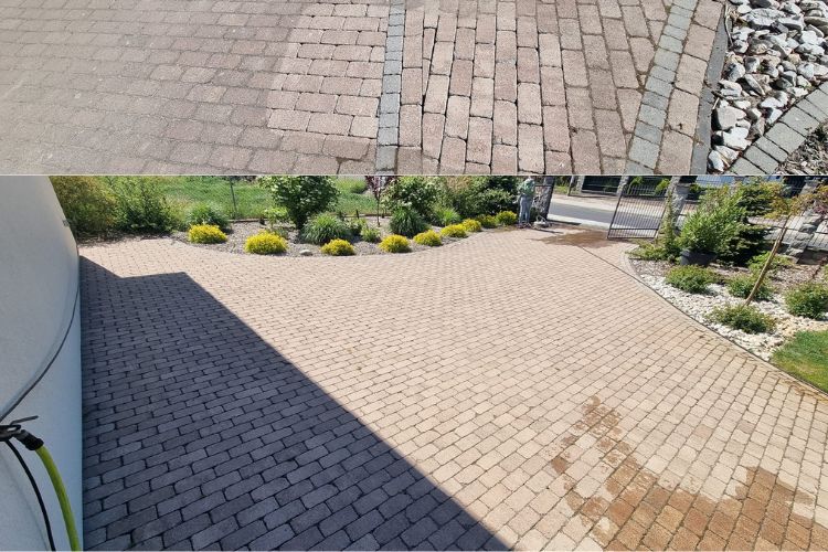 Odświeżanie kostki brukowej na podjeździe