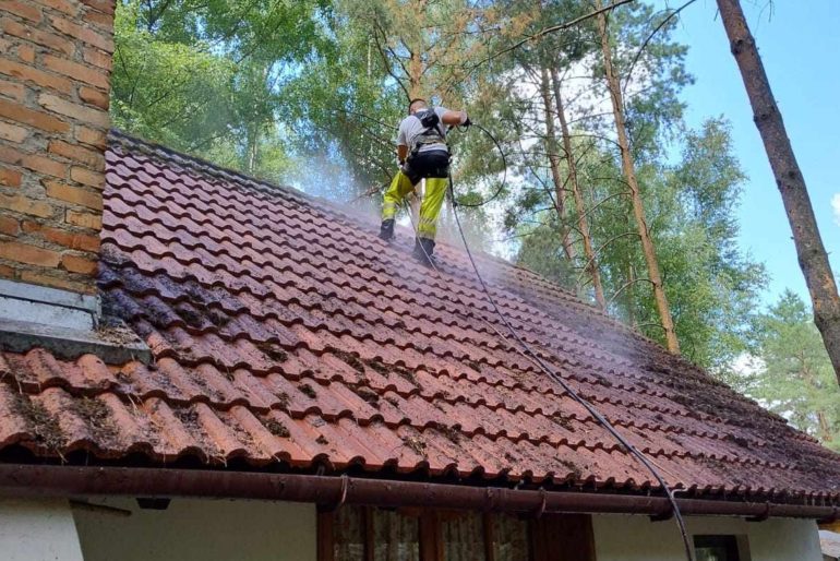 Czyszczenie dachu z mchu i porostów