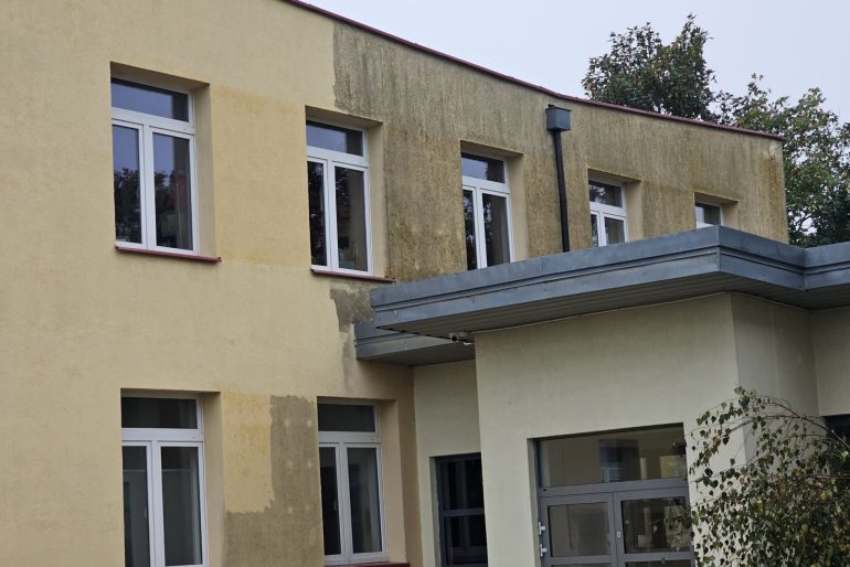 Odgrzybianie elewacji budynku